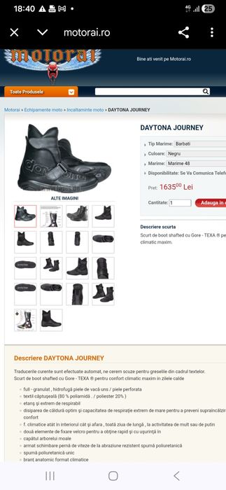 Ghete Daytona journey m 40 piele