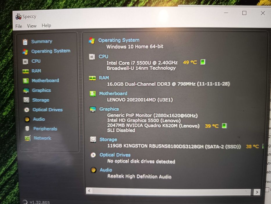 Laptop Lenovo W550s, core i7, display 3K cu touch, 2 baterii, nvidia