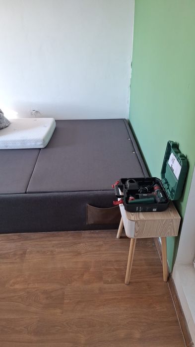 Pat dublu gri grafit din textil 160x200 cm Matter Kave Home