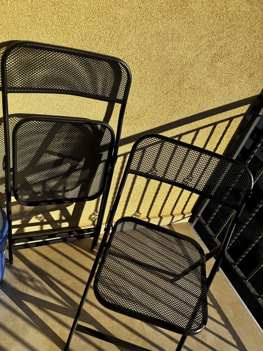 Set balcon/terasa scaune + masa metalice, pliabile