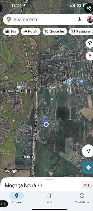 Teren pe pers fizica in Monsita Noua, cu acces de pe centura