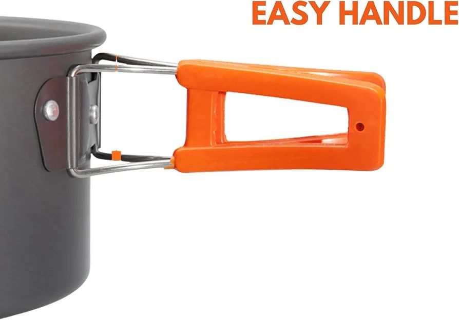 Комплект кухненски съдове за къмпинг - лек, идеален за 4-5 души,