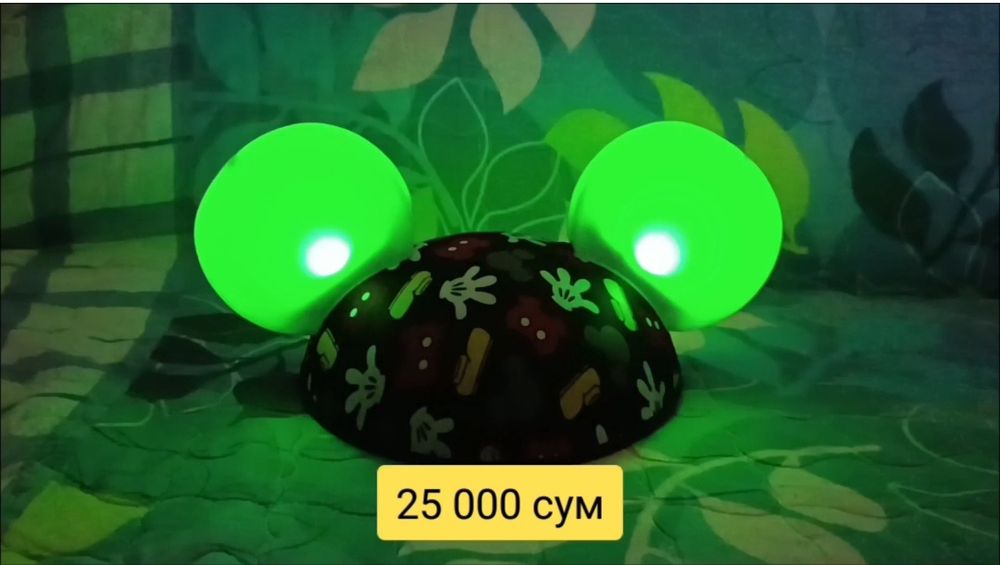 Фирменная Шапка, шляпа светильник Disney Mickey Mouse светящиеся ушки