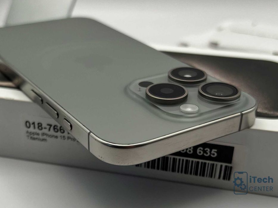 iPhone 15 Pro, 256GB, Natural, 100% батерия, КАТО НОВ, 1г. ГАРАНЦИЯ