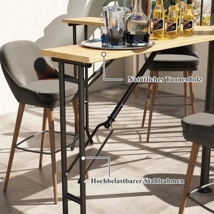 Outsunny маса за пикник, външна сгъваема маса, до 20 души, устойчива н