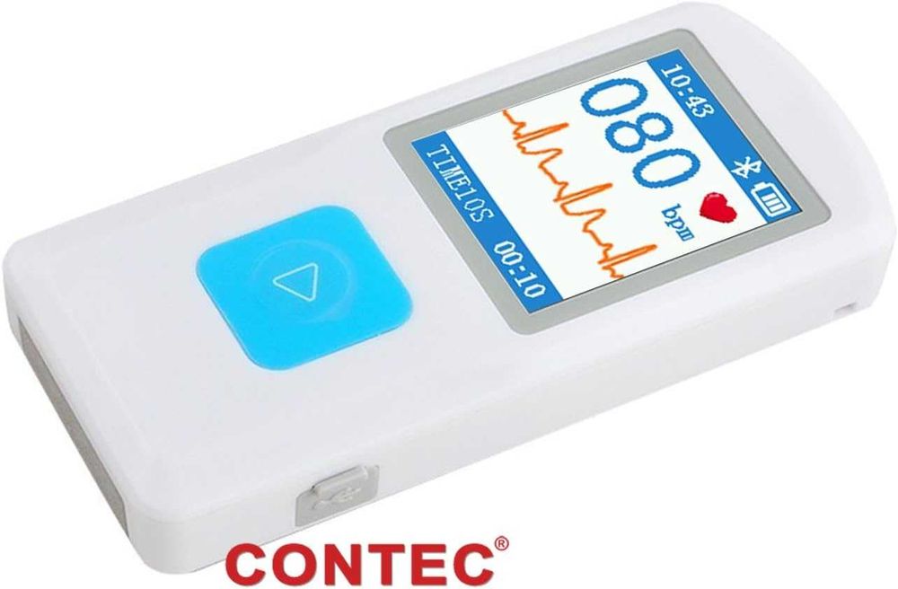 Преносим ЕКГ/ЕКГ монитор CONTEC с компютърен софтуер, електрокардиограма, Bluetooth, пулсомер