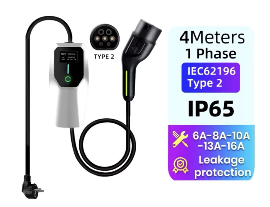 Мобилна зарядна станция за електромобил Туре 2 Шуко 3.4 kW