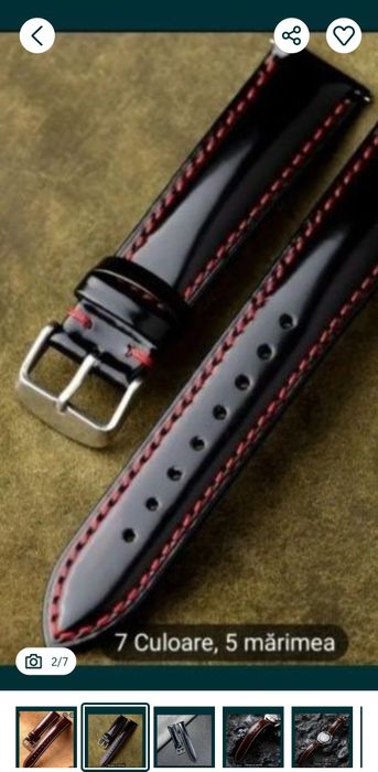 Curea piele cal, 22 mm, cusături manuala, eliberare rapida