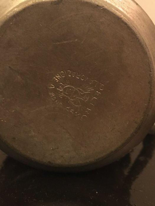 Set cesca si farfurioara metalice w germania marcata bibelou bibelouri