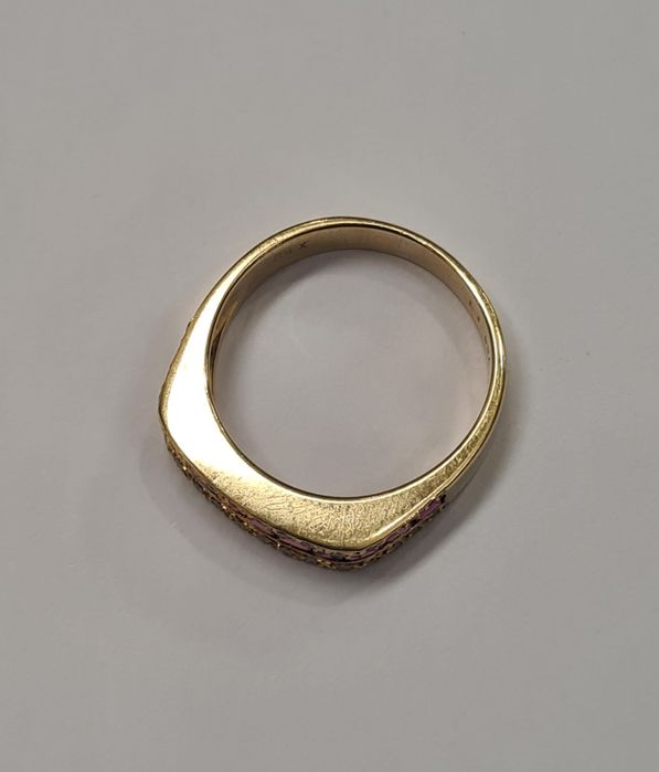 Inel din aur galben 18k, cu rubine si diamante naturale, IAU845