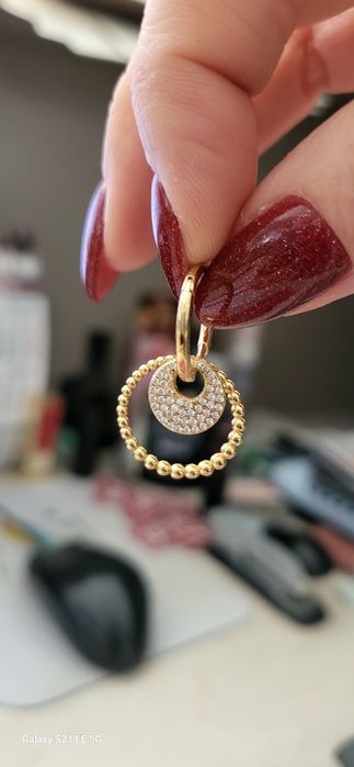 Уникални обици сребро с 18карата позлата