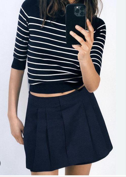 Fusta pantalon, bleumarin, noua. Zara, S
