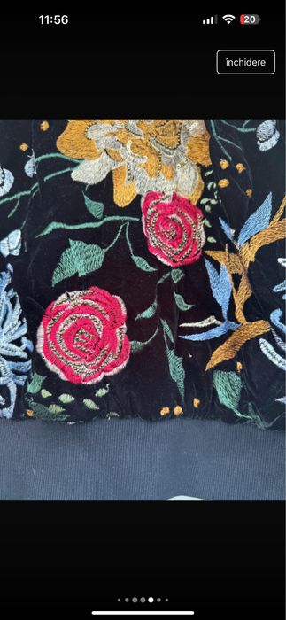 Geaca Mango brodata din catifea