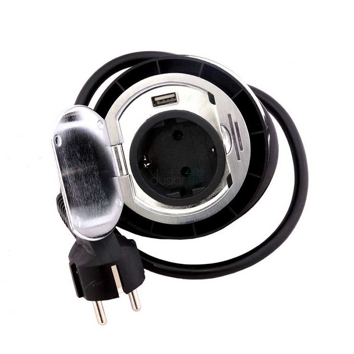 Розетка врезная мебельная