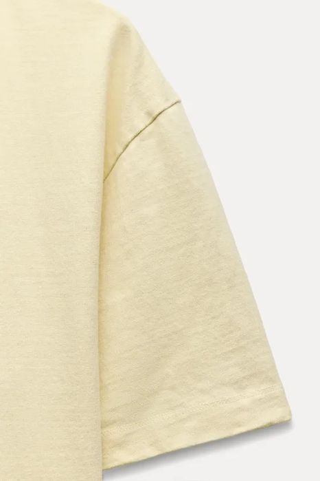 Тениска от плътен памук Zara / Зара Oversized S размер
