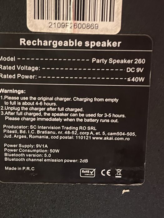 Boxa Akai  party speaker 250