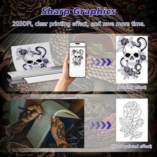 Нов Odaro Bluetooth Термален Принтер за Татуси Портативен Без Мастило