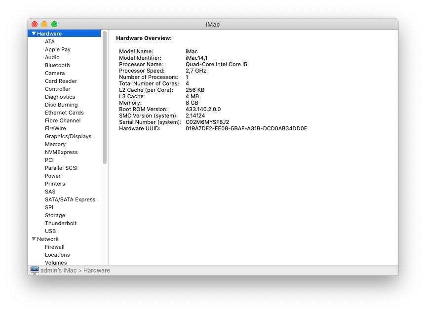 iMac 21.5 late 2013 Intel i5 2.7GHz 8Gb 1TB
