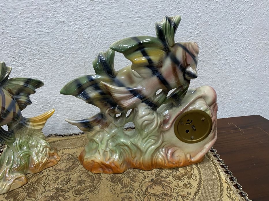 Немски порцеланов часовник - морски свят