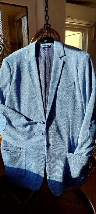 Sacou bleu Smart-Casual cu buzunare aplicate, de la Sinsay, marimea L