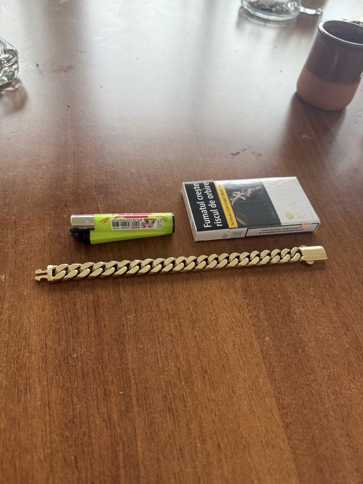 Bratara aur Cuban plina aur masiv 14 karate 100 grame lucrata manual