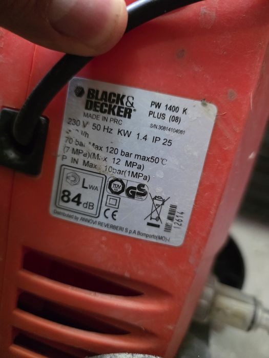 Black+Decker PW 1400 K Plus
Мощност: 1400 W
Максимално налягане: 120 bar
Работно налягане: 70 bar