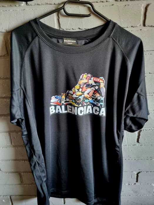 Тениска черна Balenciaga, тениски полиестер S m L