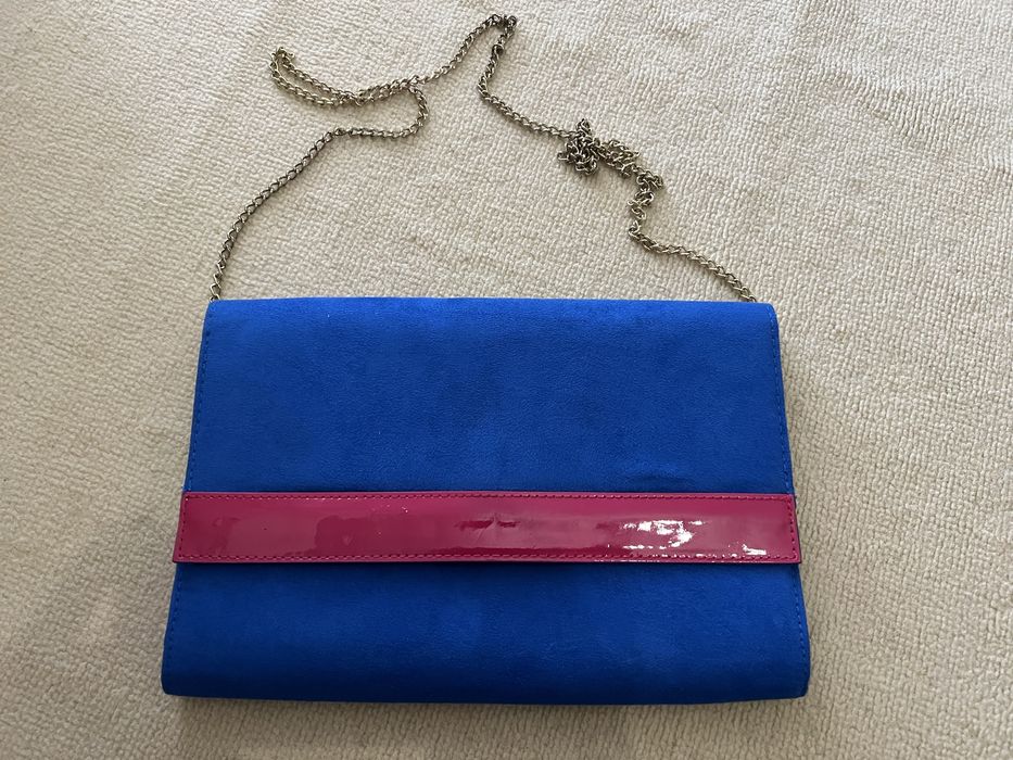 Geanta plic albastra H&M albastru cu lant