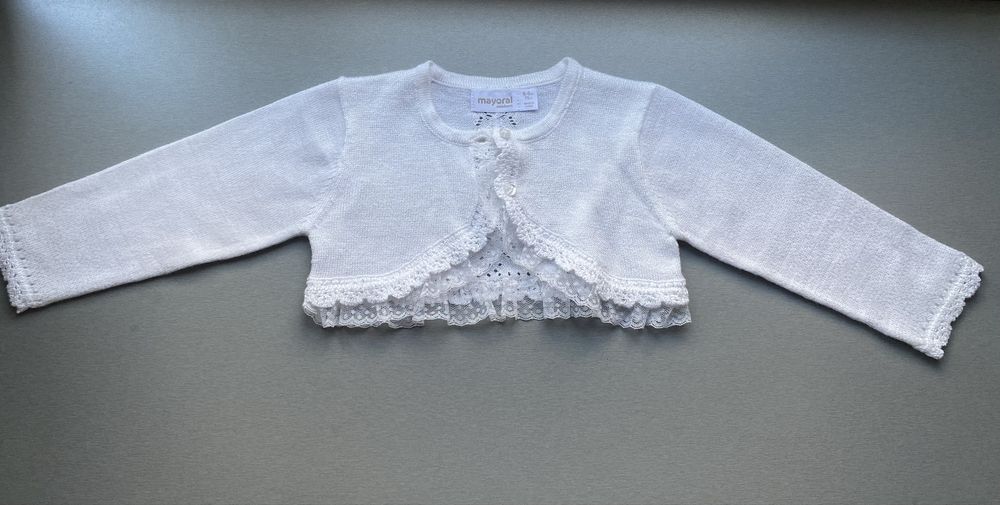 Плетено бебешко болеро с дантела “Mayoral” 75 см.