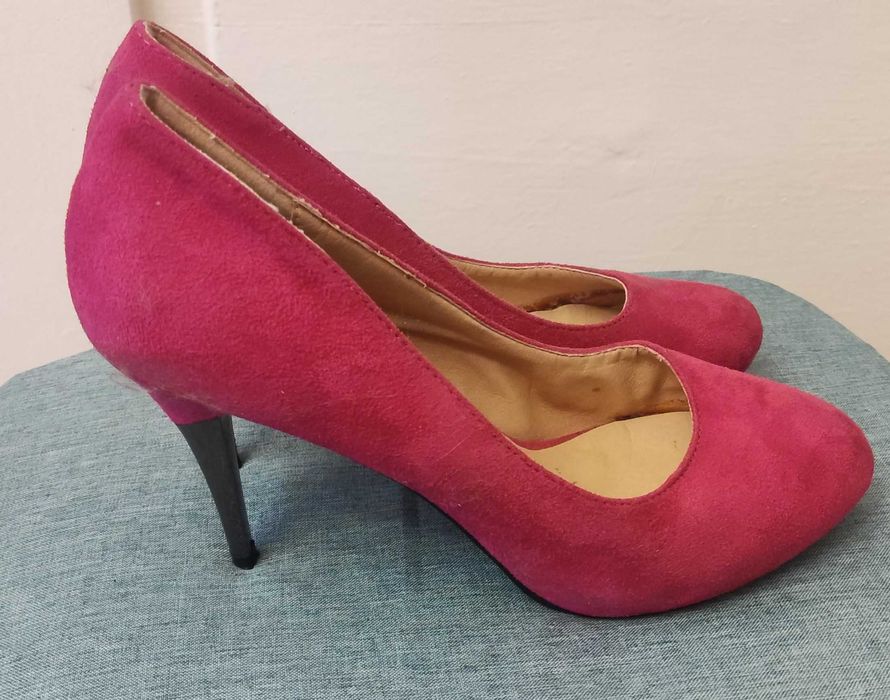 Елегантни велурени дамски обувки Exquily с висок ток номер 39