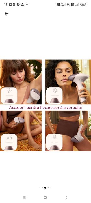 Фотоепилатор IPL Philips Lumea Series 9900 BRI977/00, Сензор Smartskin, Технология SenseIQ, Връзка с приложението с функции Skin AI, Употреба