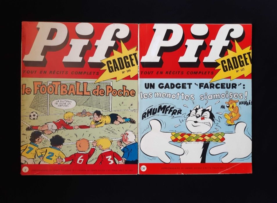 ЛОТ Стари Френски Комикси Pif Gadjet 12 Броя