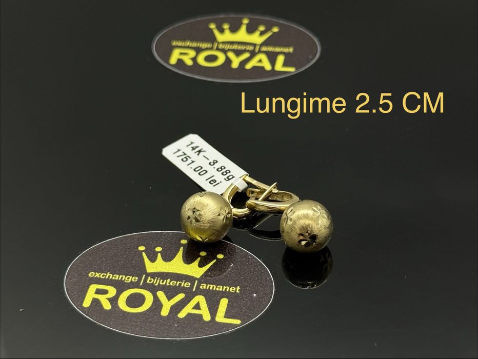 Bijuteria ROYAL : Cercei AUR 14K / 3.88 GR
