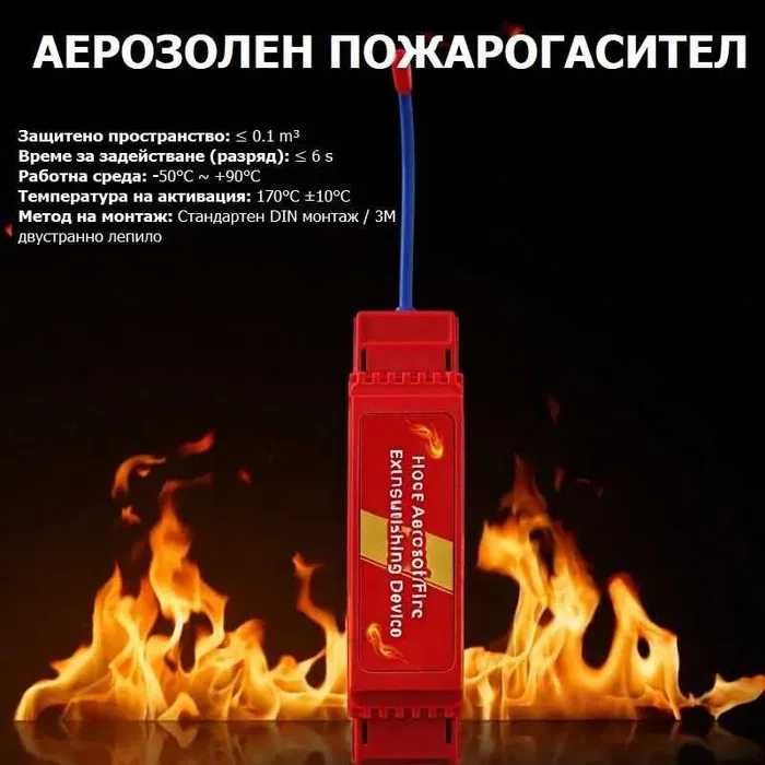 Автоматично устройство за защита от прегряване, АЕРОЗОЛЕН ПОЖАРОГАСИТЕЛ ЗА ТАБЛО – DIN МОНТАЖ