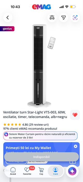 Vand ventilator stare buna