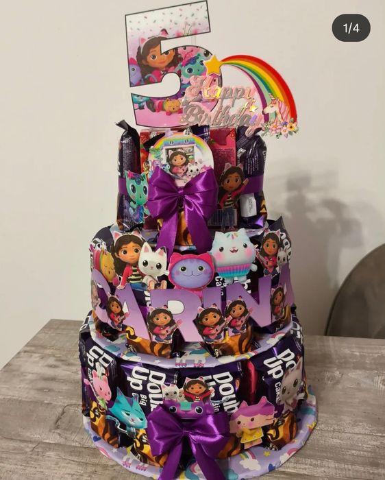 Tort din culciuri/ aranjament din dulciuri/ zile de naștere/ personaje