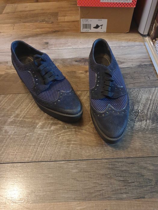 Pantofi Musette, bleumarin, 38.5 - 39, piele, casual