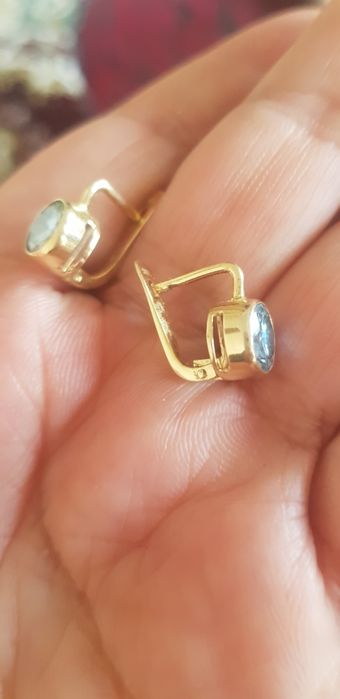 Серьги золото 583 с выращенными бриллиантами -муассанитами 1.5 кт