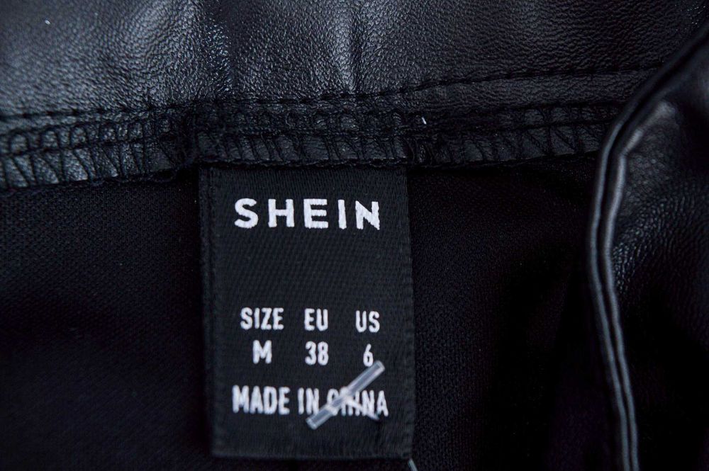 Нова черна кожена пола тип "молив" "Shein", номер 38, размер S-М
