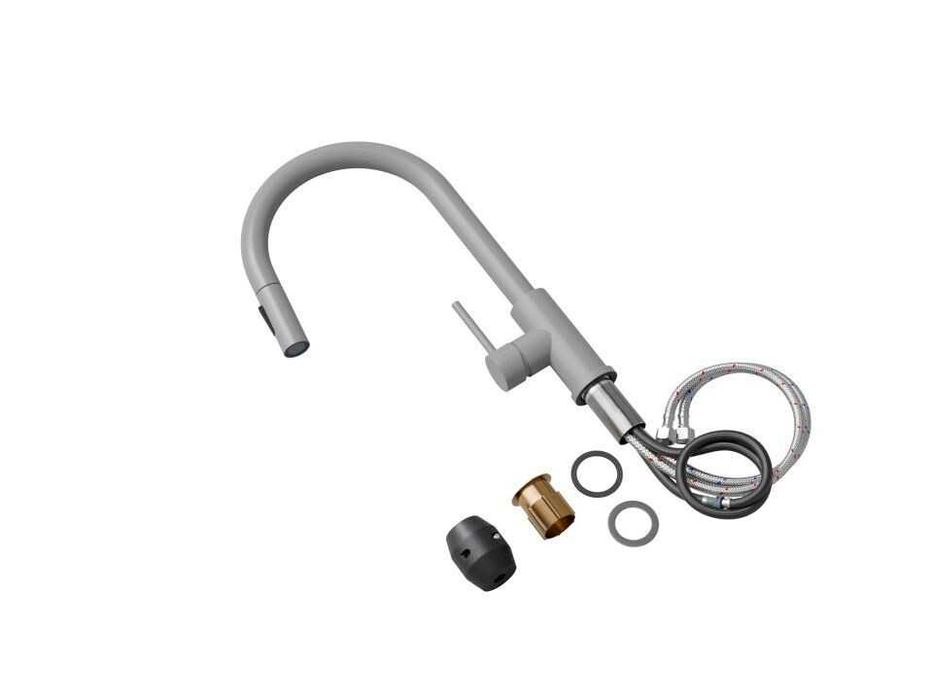 Черен смесител за кухня с изтегляща глава, 2 режима на струя - 9010