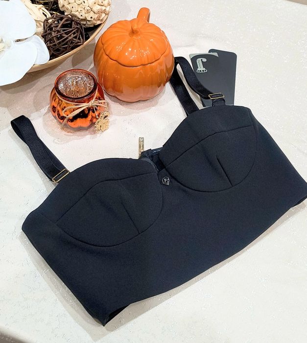 Бюстие с голи рамена кроп топ  Junona Юнона риза широк панталон пайети