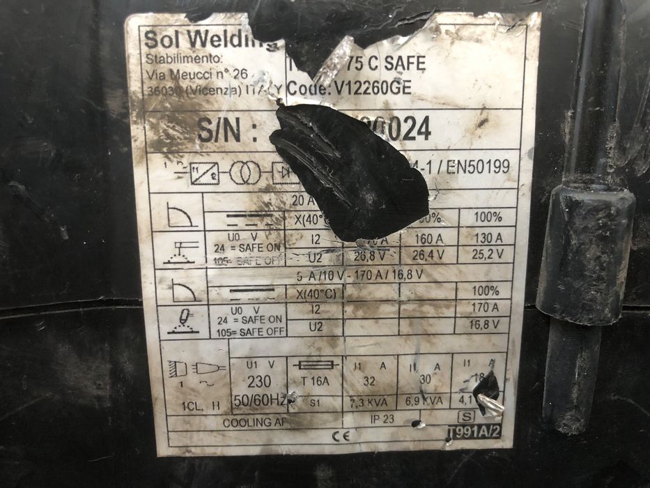 Aparat sudura MMA TIG 170A (55%) ESSETI Thor 175c SAFE