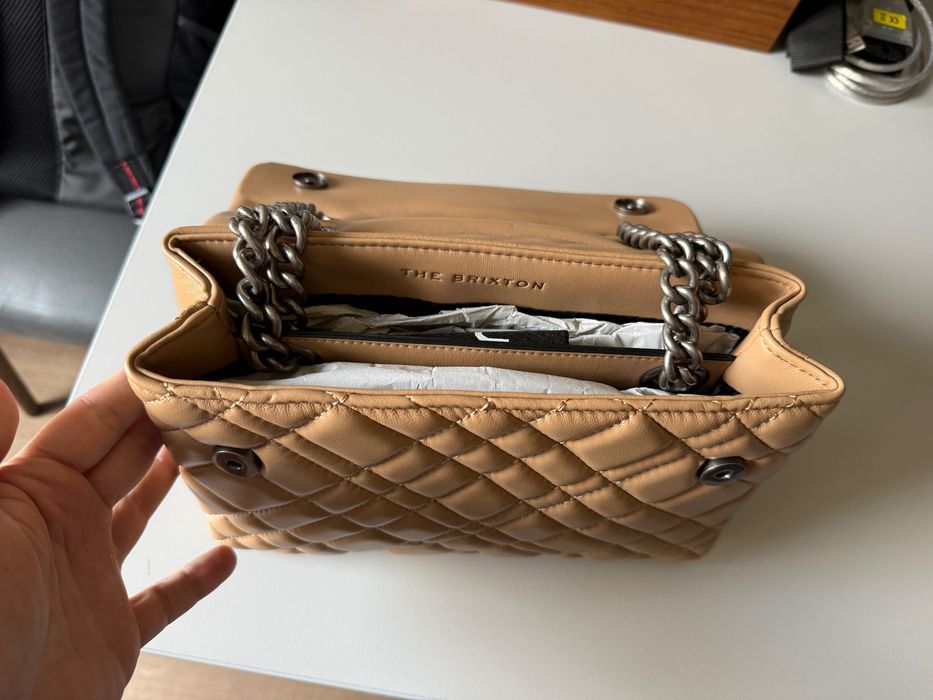 Оригинална кожена чанта Kurt Geiger London Brixton Lock Bag