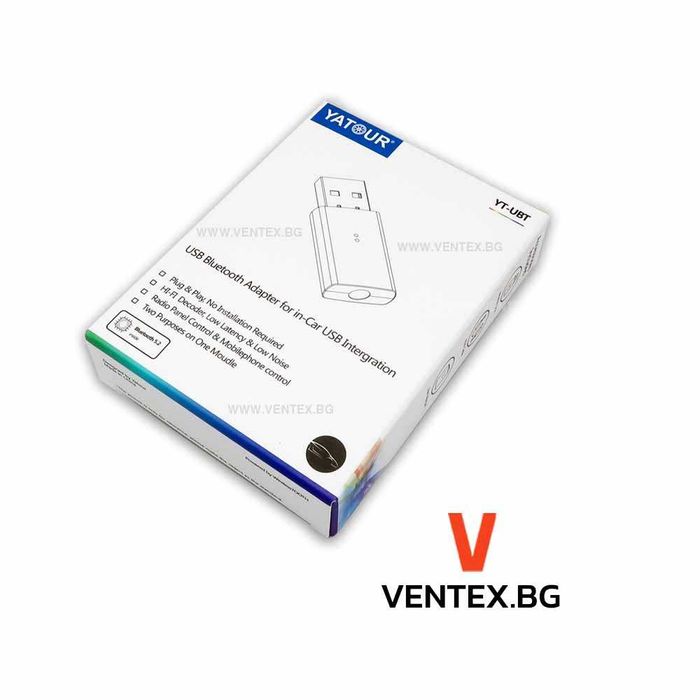 YATOUR UBT Bluetooth приемник с AUX и USB за автомобил (Универсален)