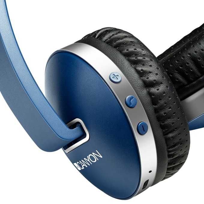 Слушалки Безжични Блутут CANYON CNS-CBTHS2BL Сини, Bluetooth 4.1