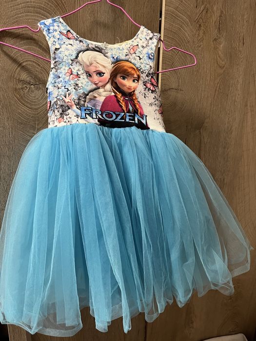 Детска уникална рокля на Ана и Елза 116 -122