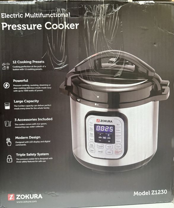 Oala electrica sub presiune, multifunctionala, 5,6 L, 1000 W - Zokura