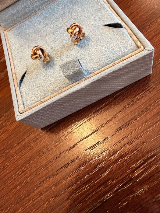 14 карата , златни обици - плетка