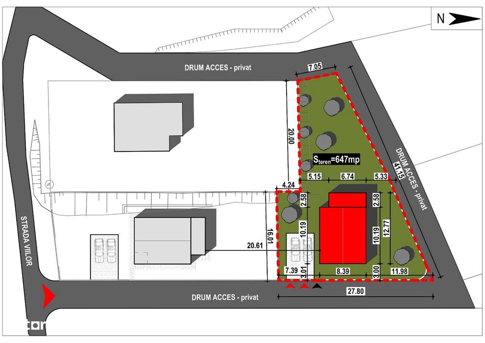 Baia Mare - Teren intravilan cu fundatie turnata + autorizatie de cons