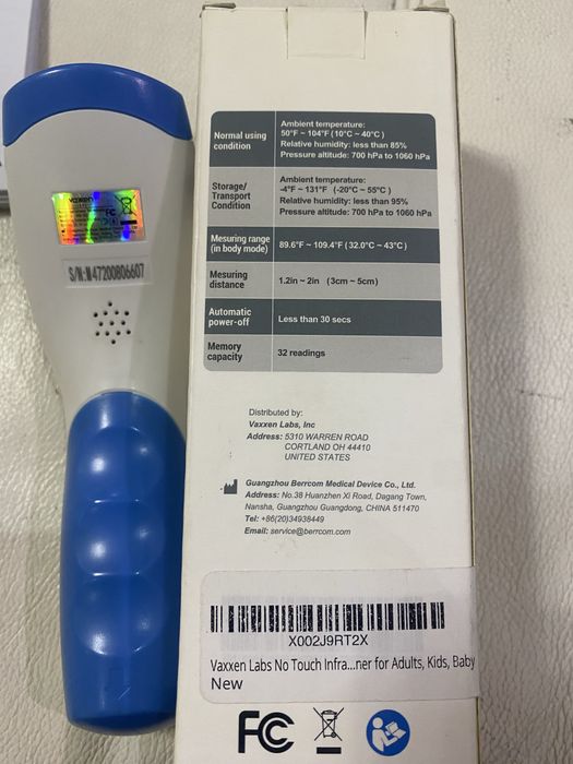 Бесконтактный инфракрасный термометр Vaxxen Labs (Berrcom) JXB-182
